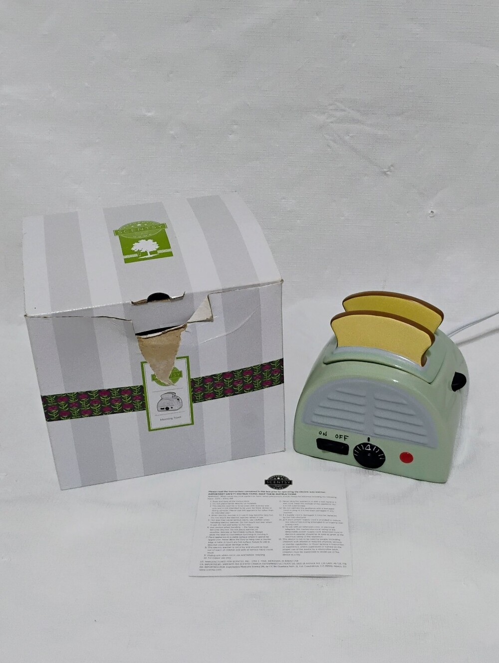 Scentsy MORNING TOAST Ceramic Electric Wax Warmer-New